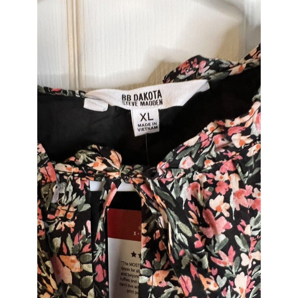 BB Dakota Sleeveless Tiered Black Floral Dress Size XL NWT - Picture 2 of 14
